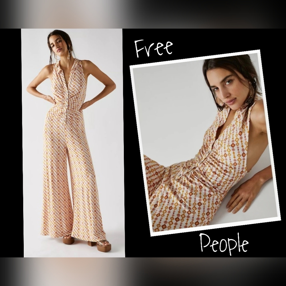Free People Shayla Halter Jumpsuit Size M NWT